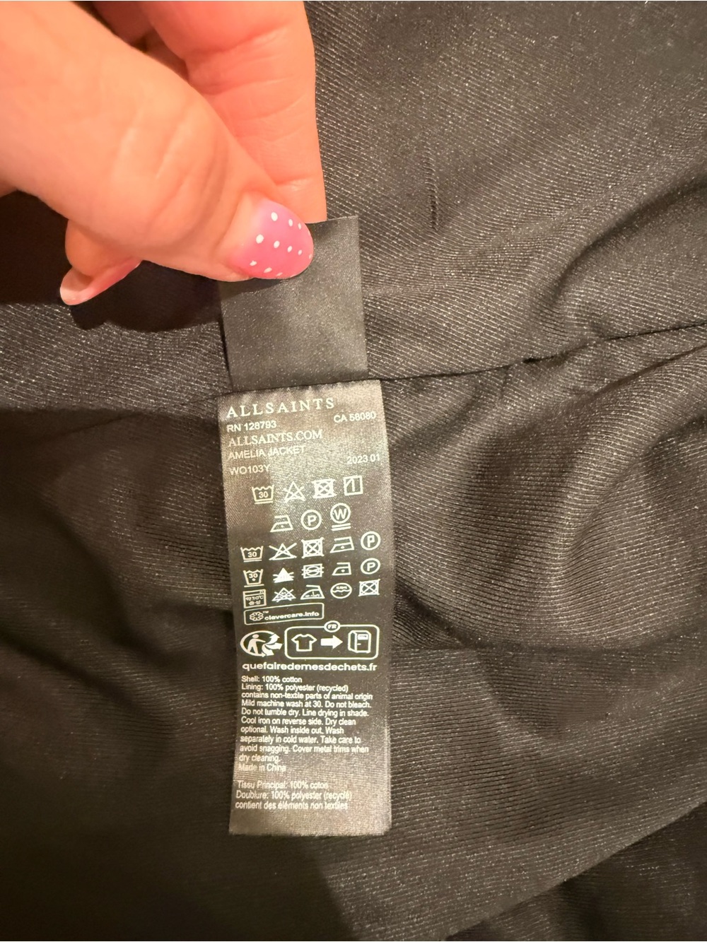 NWT AllSaints Amelia Jacket Black Size Medium - Picture 12 of 15